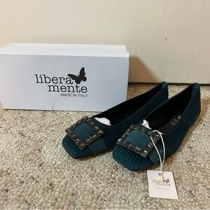 Teal Embellished Women's Flats